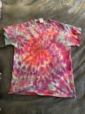 Gildan Tie-Dye T-Shirt – Pink, Orange & Pastel Swirl – Unisex